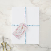 Some Bunny is One Pink Bow Gingham 1st Birthday Cadeaulabel (Met Touw)