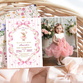 Some Bunny is One Roze Strik Das 1e Verjaardag Kaart