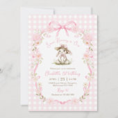 Some Bunny is One Roze Strik Das 1e Verjaardag Kaart (Voorkant)