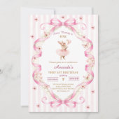 Some Bunny is One Roze Strik Gingham 1e Verjaardag Kaart (Voorkant)