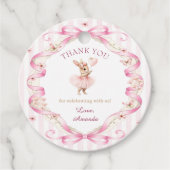Some Bunny is One Roze Strikte Gingham 1e Verjaard Bedankjes Labels (Voorkant)