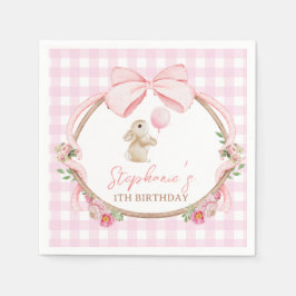 Some Bunny is One Roze Strikte Konijn Eerste Verja Servet