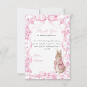Some Bunny Is One Roze Toile Bunny Bedankkaart (Voorkant)