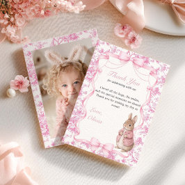 Some Bunny Is One Roze Toile Bunny Bedankkaart