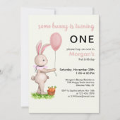 Some Bunny is One Schattige Rabbit Balloon 1st Bir Kaart (Voorkant)