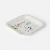 Some Bunny is One Schattige Rabbit Balloon 1st Bir Papieren Bordje (Gebogen)