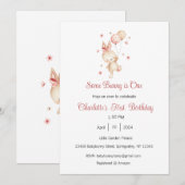 Some Bunny is One Uitnodiging, Bunny Eén Feestje,  Kaart (Voorkant / Achterkant)