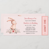 Some Bunny is One Uitnodiging, Bunny Eerste Feestj Kaart (Voorkant / Achterkant)