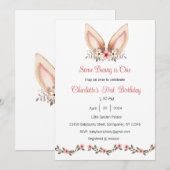 Some Bunny is One Uitnodiging, Bunny One Feest, 1e Kaart (Voorkant / Achterkant)