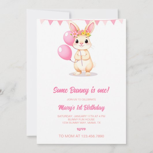 Some Bunny is One Uitnodiging, Some Bunny is Turni Kaart (Voorkant)