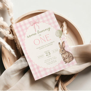 Some Bunny is One Verjaardagsuitnodiging Pasen Kaart