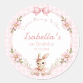 Some Bunny is Turning One 1st Birthday Ronde Sticker (Voorkant)