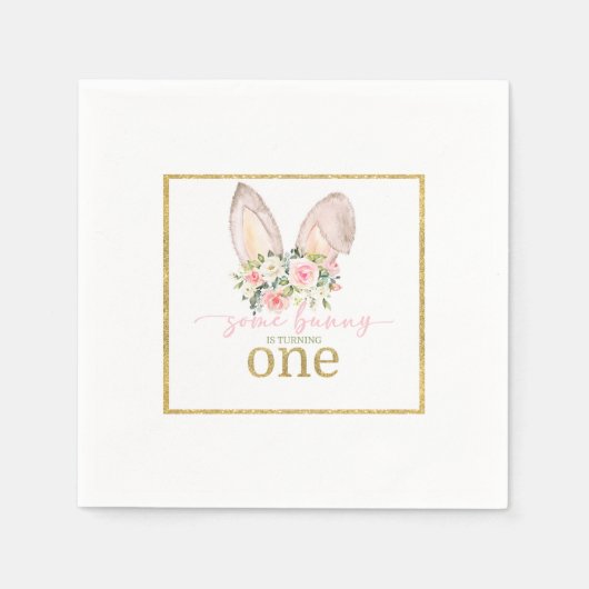 Some Bunny is turning ONE (Bunny Ears) Servet (Voorkant)