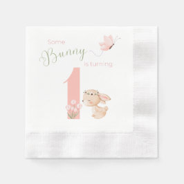 Some BUNNY is turning ONE dessert napkin Servet
