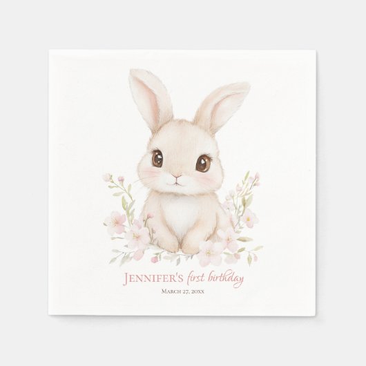 Some Bunny is Turning One Paper Napkins Servet (Voorkant)