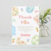 Some Bunny is Turning One Pastel Birthday Bedankkaart (Staand voorkant)