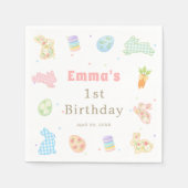 Some Bunny is Turning One Pastel Birthday Servet (Voorkant)