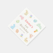 Some Bunny is Turning One Pastel Birthday Servet (Hoek)