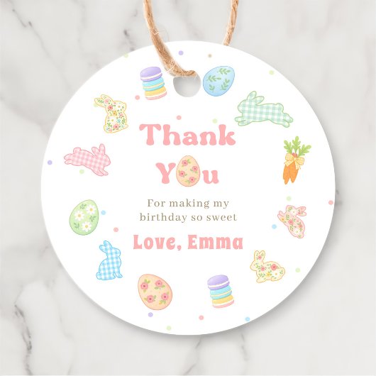 Some Bunny is Turning One Pastel Birthday Thank  Bedankjes Labels