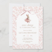 Some Bunny Is Turning Two Pink Tutu Birthday Kaart (Voorkant)