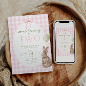 Some Bunny is Two Birthday Invitation Easter Kaart