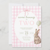 Some Bunny is Two Birthday Invitation Easter Kaart (Voorkant)