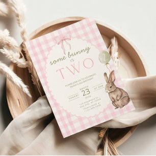 Some Bunny is Two Verjaardagsuitnodiging Pasen Kaart