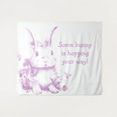 Some Bunny komt naar Your Way Baby shower Wandkleed (Voorkant (horizontaal))