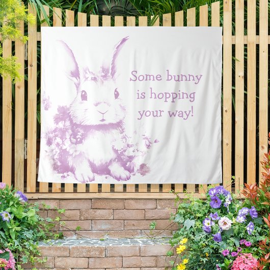 Some Bunny komt naar Your Way Baby shower Wandkleed