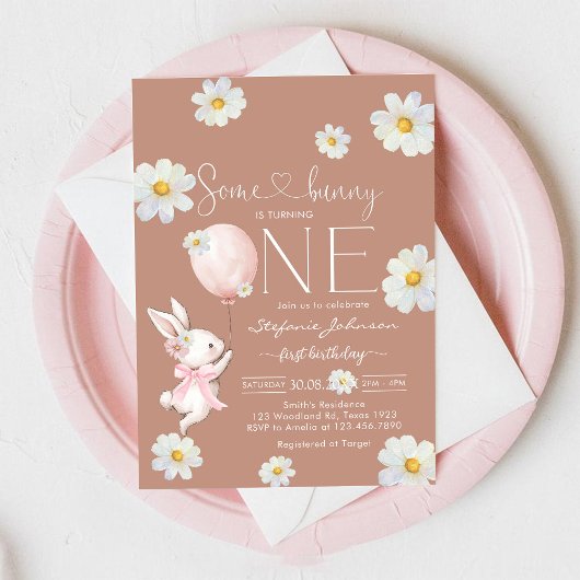 Some Bunny Little Bunny First 1st Birthday Kaart