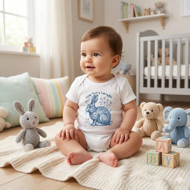 Some Bunny Loves Me Bloem Blauw Victoriaans Vintag Romper