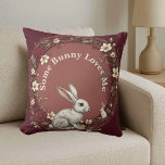 Some Bunny Loves Me Cottagecore Burgundy Easter Kussen<br><div class="desc">Celebrate the warmth of spring and the sweetness of Easter with the Some Bunny Loves Me Cottagecore Burgundy Easter Throw Pillow - a charming decorative accent that blends rustic cottagecore aesthetics with vintage-inspired Easter decor. Designed with soft florals, a lovable bunny and a romantic burgundy palette, this throw pillow transforms...</div>
