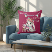 Some Bunny Loves Me Whimsical Spring Basket Custom Kussen