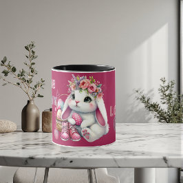 Some Bunny Loves Me Whimsical Spring Personalized  Mok