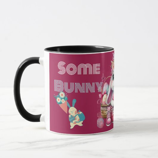 Some Bunny Loves Me Whimsical Spring Personalized Mok (Links)