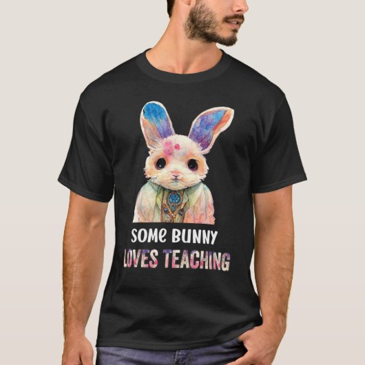 Some bunny loves teaching  teacher school t-shirt (Voorkant)