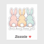 Some Bunny Loves You Custom Contour Sticker (Vel)