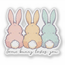 Some Bunny Loves You Custom Contour Sticker
