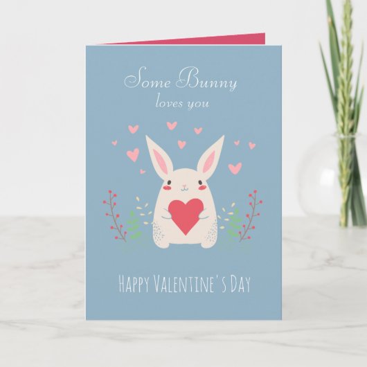 Some Bunny Loves You Cute Valentijn Kaart (Voorkant)