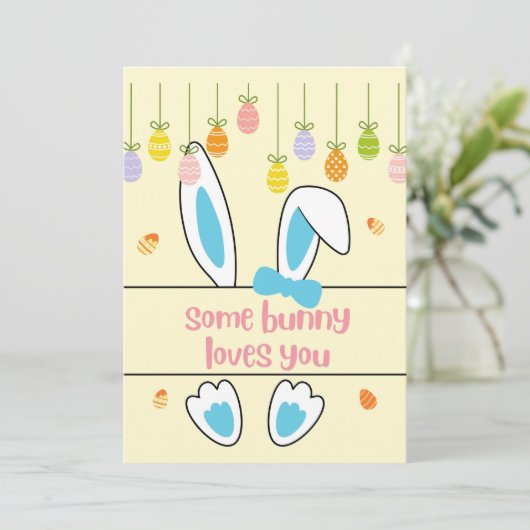 Some bunny loves you | Funny Easter Pun Kaart (Staand voorkant)