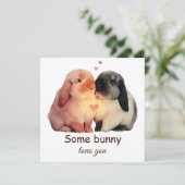 Some Bunny Loves You Koppel Liefde Kaart (Staand voorkant)
