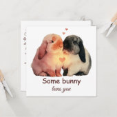 Some Bunny Loves You Koppel Liefde Kaart (Voorkant / Achterkant in situ)