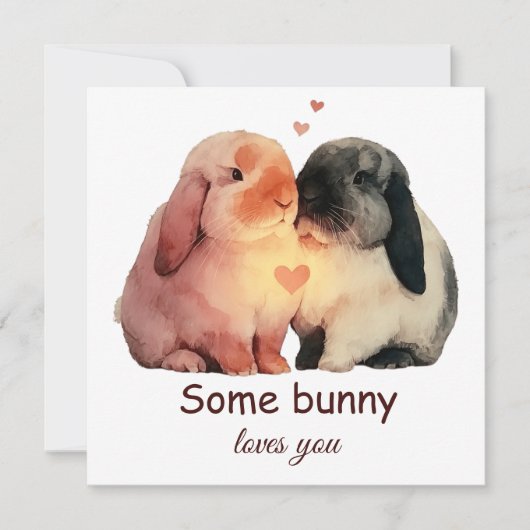 Some Bunny Loves You Koppel Liefde Kaart (Voorkant)