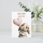 Some Bunny Loves You with Heart Balloon Briefkaart (Staand voorkant)