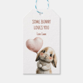 Some Bunny Loves You with Heart Balloon Cadeaulabel