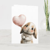 Some Bunny Loves You with Heart Balloon Kaart (Achterkant)