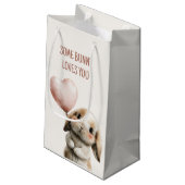 Some Bunny Loves You with Heart Balloon Klein Cadeauzakje (Achterkant Gekanteld)