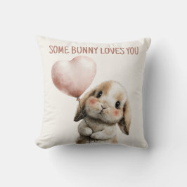Some Bunny Loves You with Heart Balloon Kussen