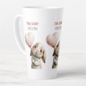 Some Bunny Loves You with Heart Balloon Latte Mok (Linkerhoek)