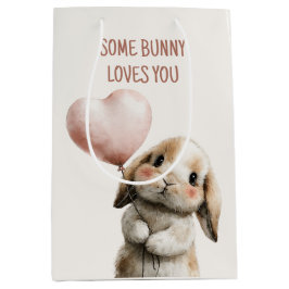 Some Bunny Loves You with Heart Balloon Medium Cadeauzakje